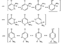 Struktury mezomeryczne (graniczne) stanów pośrednich w reakcji nitrowania chlorobenzenu.png